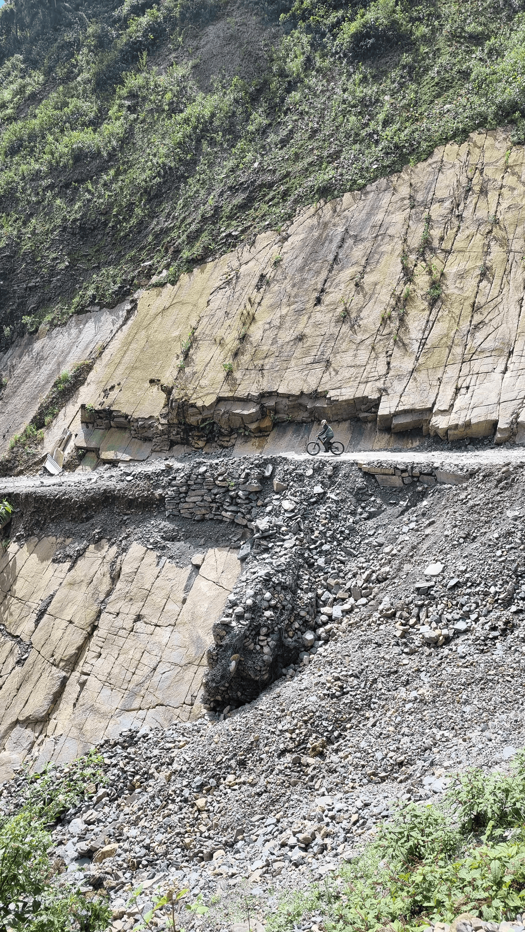 biking on cliff