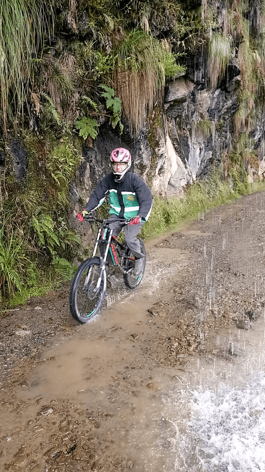 biking waterfall