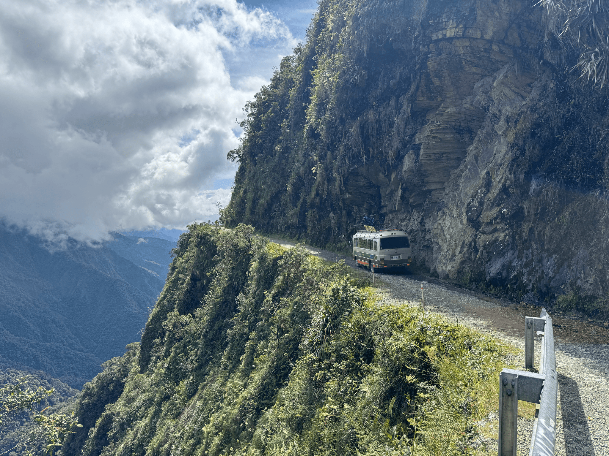 Bus on cliff