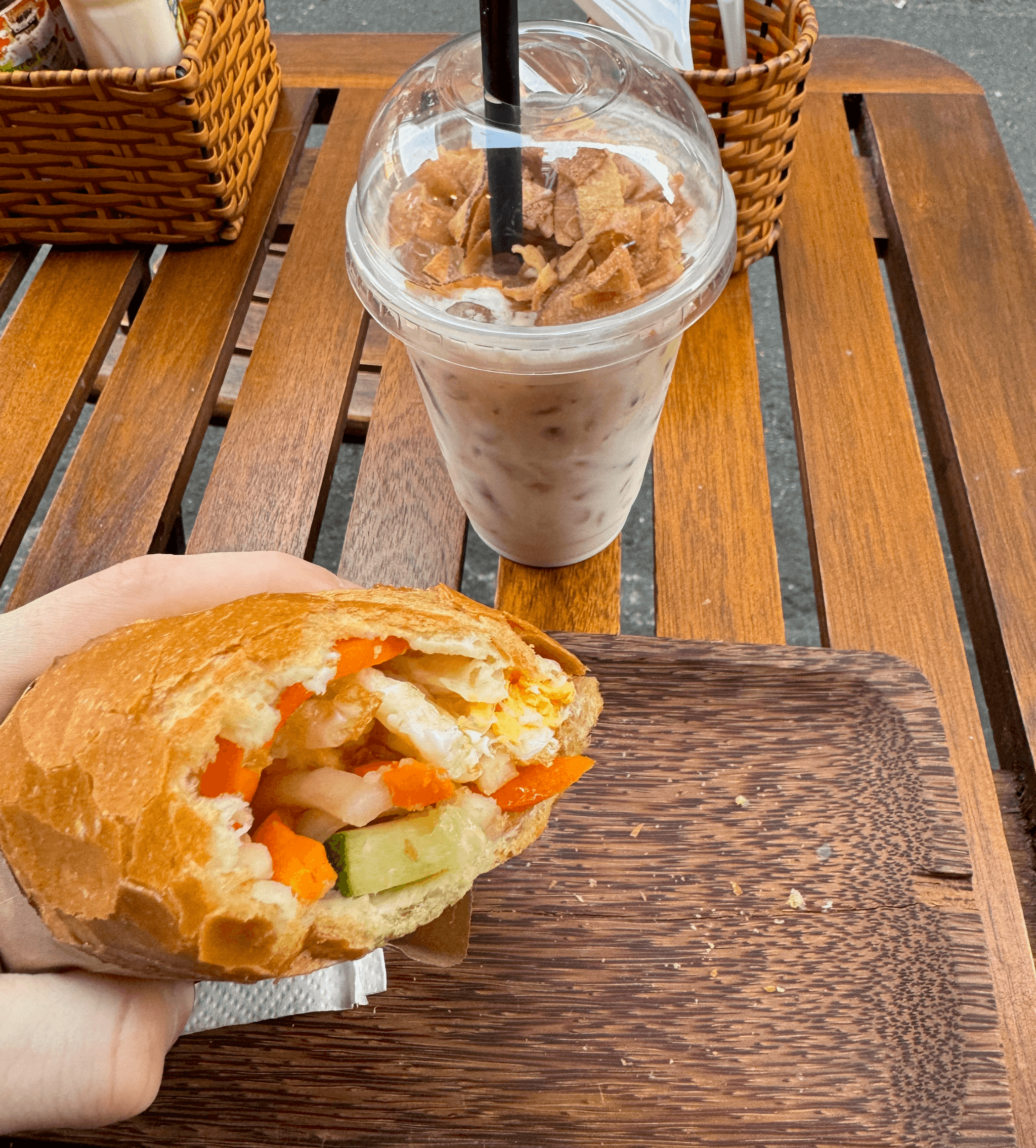 Banh mi and coconut coffee